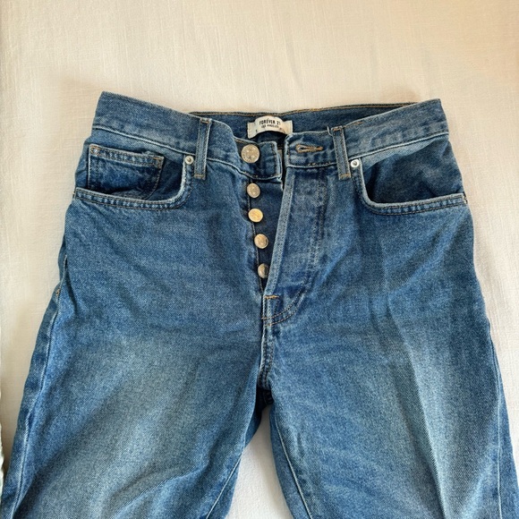 Forever 21 Blue Mom Jeans Button-Fly Size 24 - Picture 2 of 5